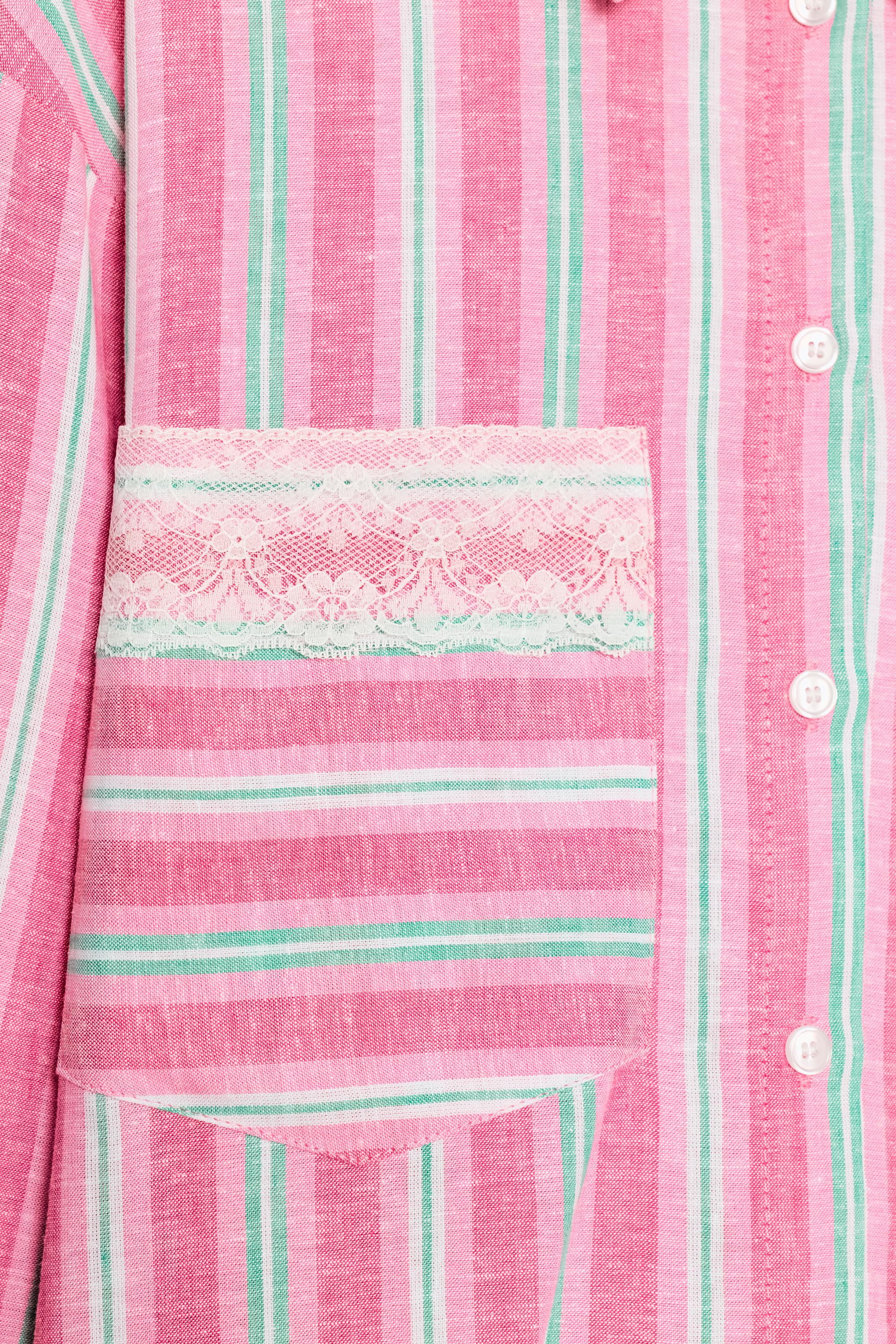 CROPPED STRIPED LACE SHIRT